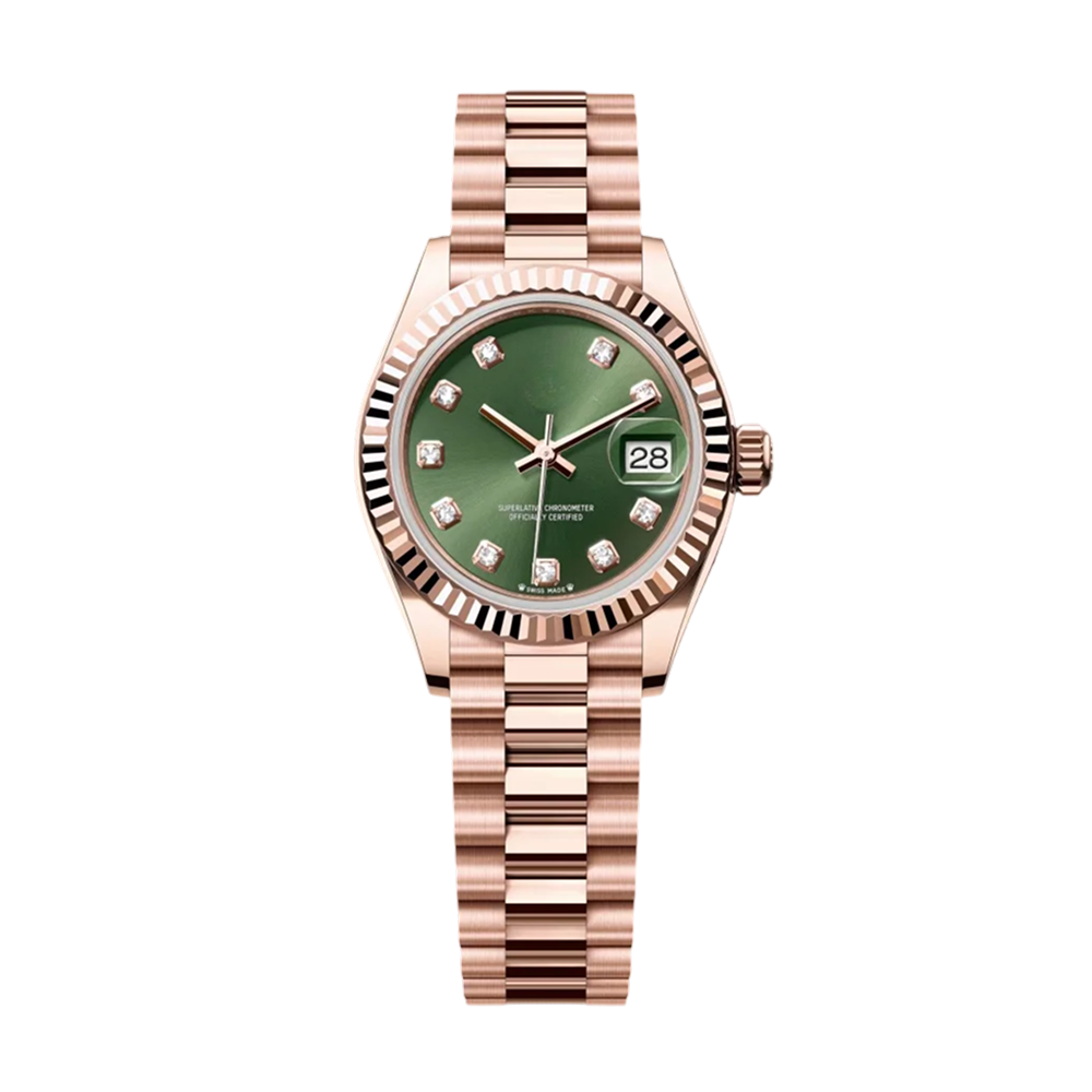 Lady-Datejust President Everose Gold ‘Green Diamond-Set Dial’ 28mm